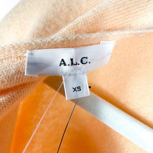ALC Chiara Sweater Apricot Orange Wool Cashmere Open Back Pullover Sz XS - Picture 10 of 12